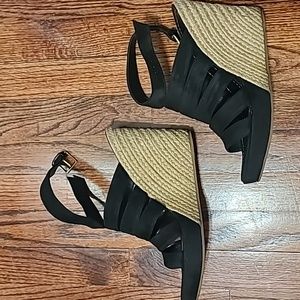 Tory Burch black suede espadrille